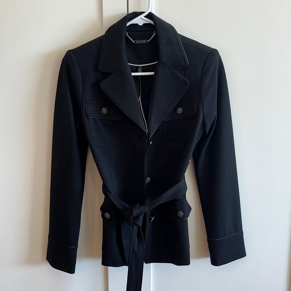WHBM NWT Black Ponte Military Jacket